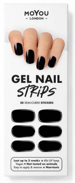 MoYou London Gel Nail Strips Jet Black (Nagellacktrockner, Jet Black)
