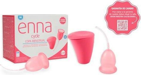 Actual product image Enna Menstrual Cups Size M with Applicator and Steriliser Box - Pack of 2 (M)