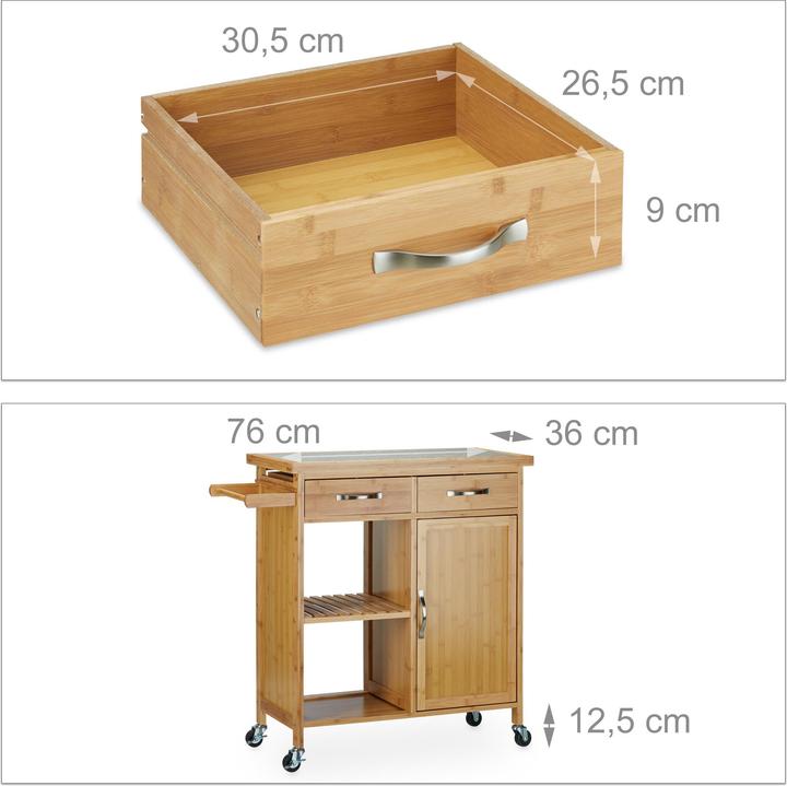 Image du produit Relaxdays Chariot de cuisine