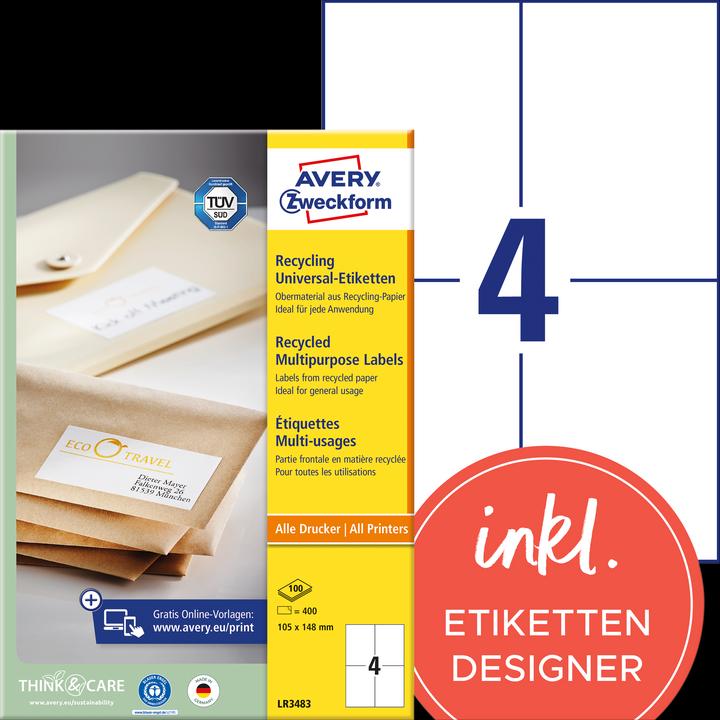 Actual product image Avery Recycling Universal Labels