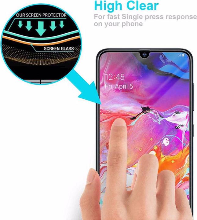 Actual product image Cadorabo display protection glass (1 Piece, Samsung Galaxy A70, Samsung Galaxy A70S)