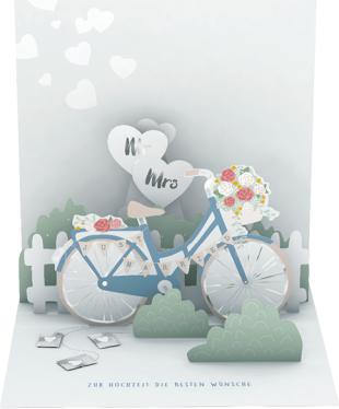Actual product image Pop-Up Card - Wedding Bicycle (1 pcs.)