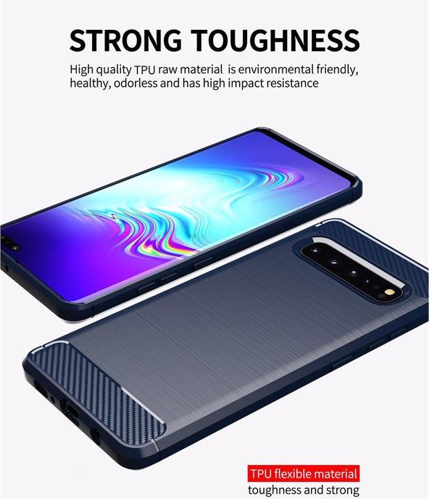 Immagine prodotto Cadorabo TPU Ultra sottile in acciaio inossidabile al carbonio Combi Cover (Samsung Galaxy S10 5G)