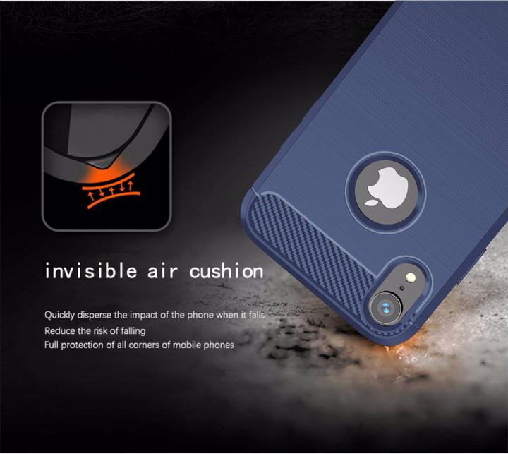 Actual product image Cadorabo TPU Ultra Slim carbon stainless steel Combi Cover (Apple iPhone XR)