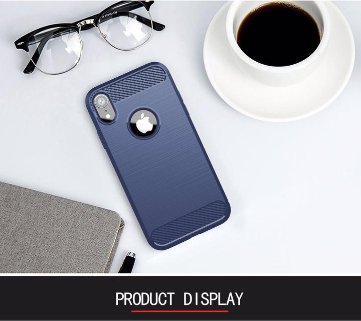 Actual product image Cadorabo TPU Ultra Slim carbon stainless steel Combi Cover (Apple iPhone XR)
