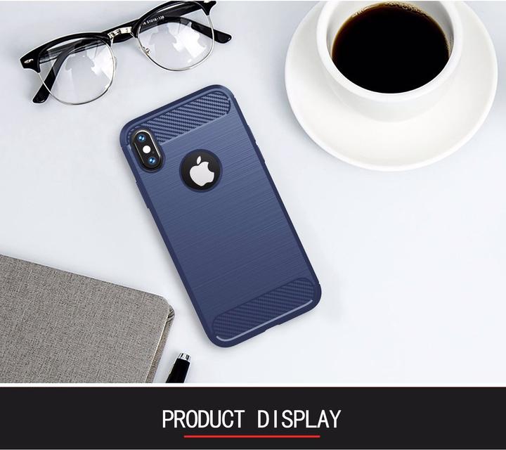 Image du produit Cadorabo TPU Ultra Slim carbon edelstahl Combi Cover (Apple iPhone X)