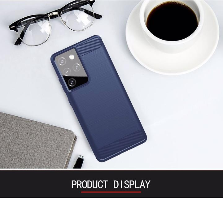 Produktbild Cadorabo TPU Ultra Slim carbon edelstahl Kombi Cover (Samsung Galaxy S21 Ultra)