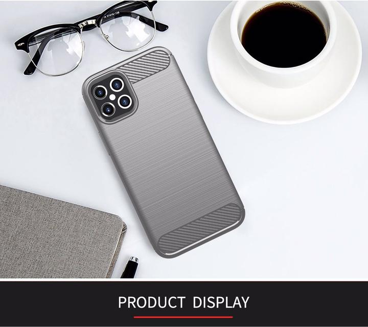 Produktbild Cadorabo TPU Ultra Slim carbon edelstahl Kombi Cover (Apple iPhone 12 Pro Max)