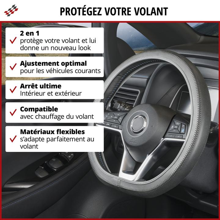 Immagine prodotto Walser Coprivolante Soft Grip Styler, Coprivolante Auto Misura Universale 38 cm nero-grigio