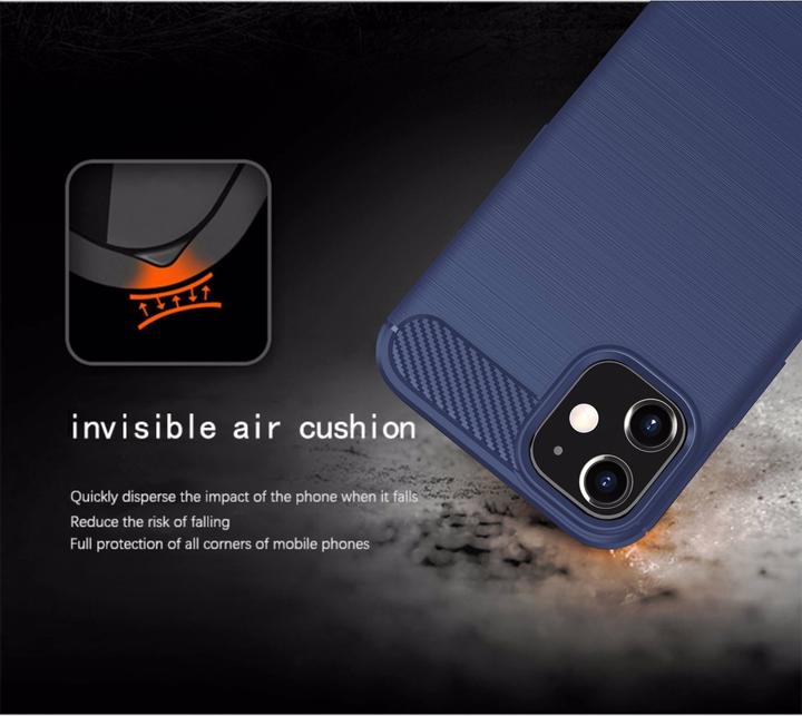 Immagine prodotto Cadorabo TPU Ultra sottile in acciaio inossidabile al carbonio Combi Cover (Apple iPhone 12 mini)