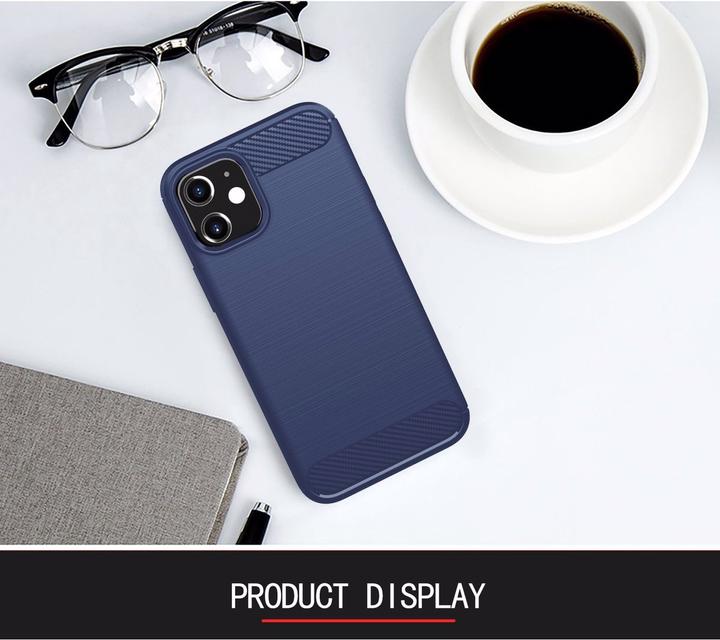 Immagine prodotto Cadorabo TPU Ultra sottile in acciaio inossidabile al carbonio Combi Cover (Apple iPhone 12 mini)