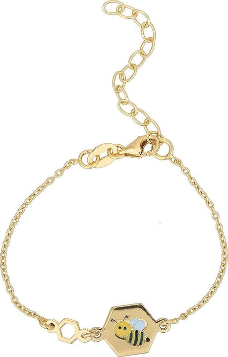 Leyda Armband Biene (16 cm, Emaille, Silber 925 1 Mikron Gelb Vergoldet 18k)