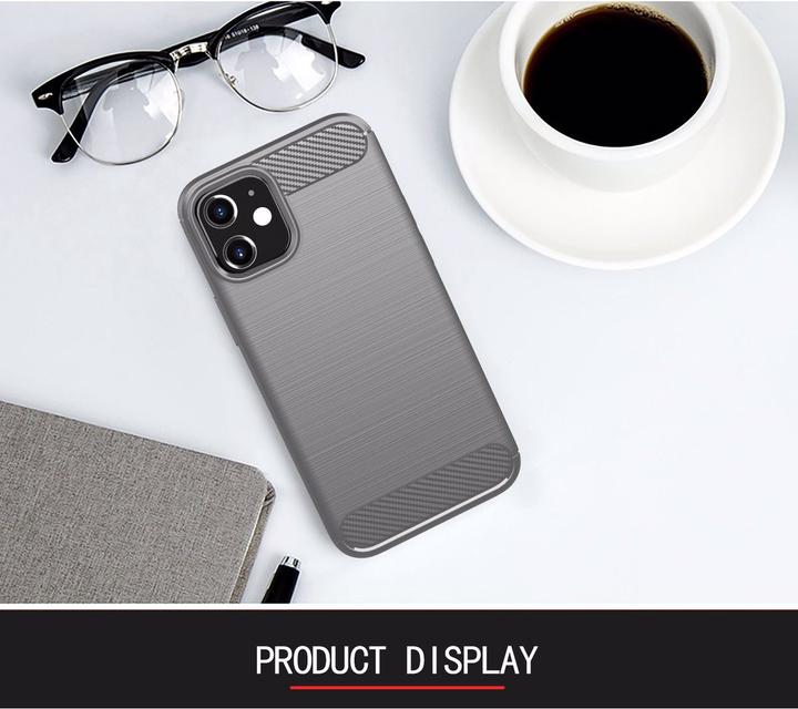 Produktbild Cadorabo TPU Ultra Slim carbon edelstahl Kombi Cover (Apple iPhone 12 mini)