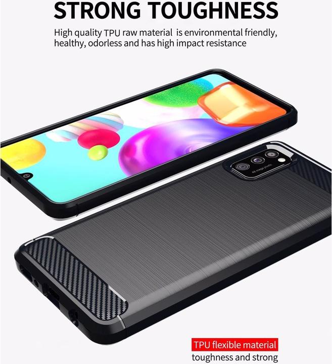Actual product image Cadorabo TPU Ultra Slim carbon stainless steel Combi Cover (Samsung Galaxy A41)