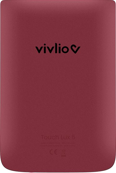 Actual product image Vivlio Touch Lux 5 eBook Reader WLAN Burgundy (6", 8 GB, Ruby Red)