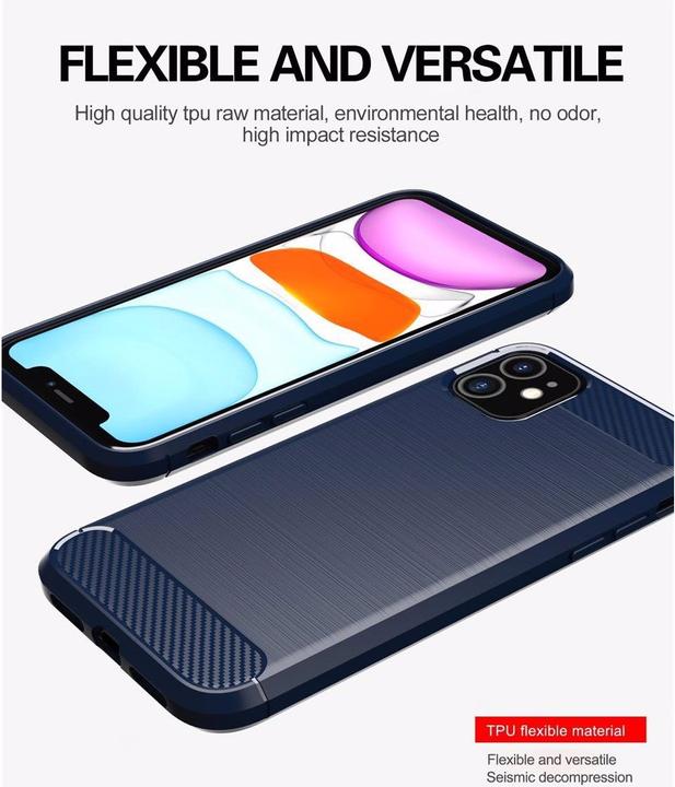 Produktbild Cadorabo TPU Ultra Slim carbon edelstahl Kombi Cover (Apple iPhone 11)