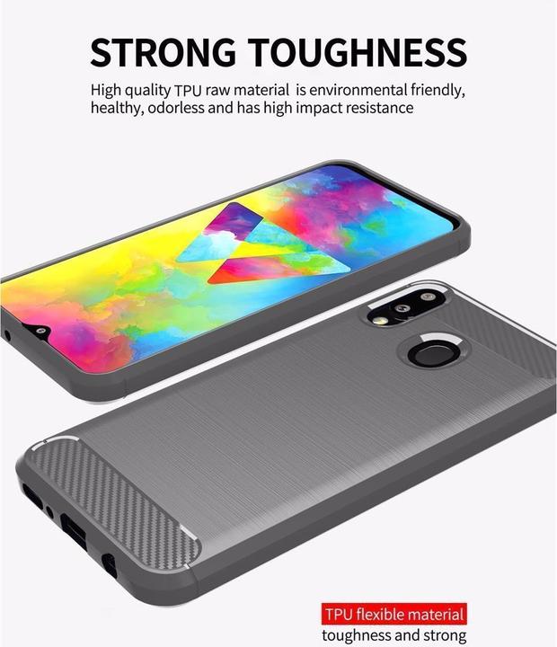 Produktbild Cadorabo TPU Ultra Slim carbon edelstahl Kombi Cover (Samsung Galaxy M10s, Samsung Galaxy A20, TCL A30)