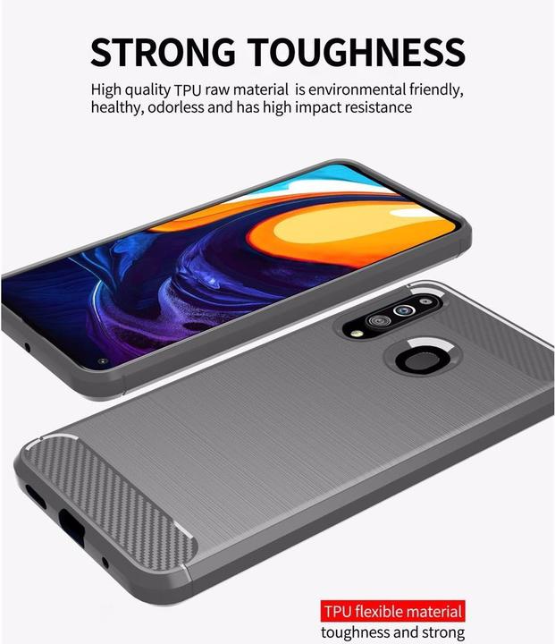 Immagine prodotto Cadorabo TPU Ultra sottile in acciaio inossidabile al carbonio Combi Cover (Samsung Galaxy A20s)