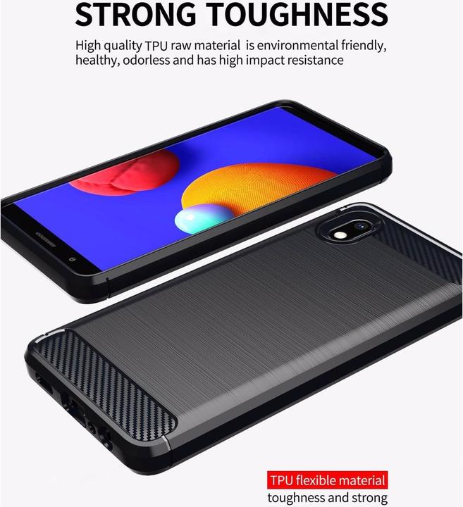 Immagine prodotto Cadorabo TPU Ultra sottile in acciaio inossidabile al carbonio Combi Cover (Samsung Galaxy A10e)