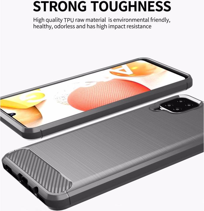 Image du produit Cadorabo TPU Ultra Slim carbon edelstahl Combi Cover (Samsung Galaxy A12, Samsung Galaxy M12)