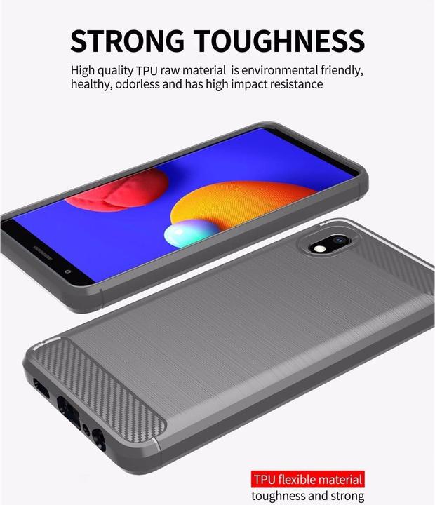 Image du produit Cadorabo TPU Ultra Slim carbon edelstahl Combi Cover (Samsung Galaxy A10e, Samsung Galaxy A20e)