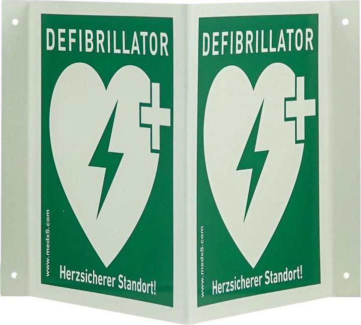 Immagine prodotto MedX5 Segno AED Segno angolare di posizione del defibrillatore (Accessori per kit di primo soccorso)