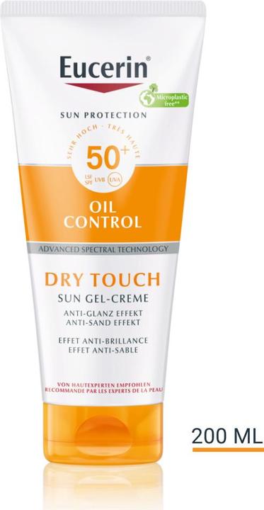 Actual product image Eucerin Sun Control (Suntan cream, SPF 50+, 200 ml, 230 g)