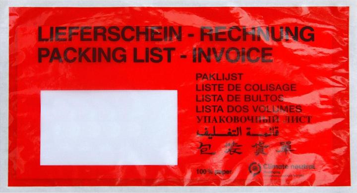 Delivery note pockets