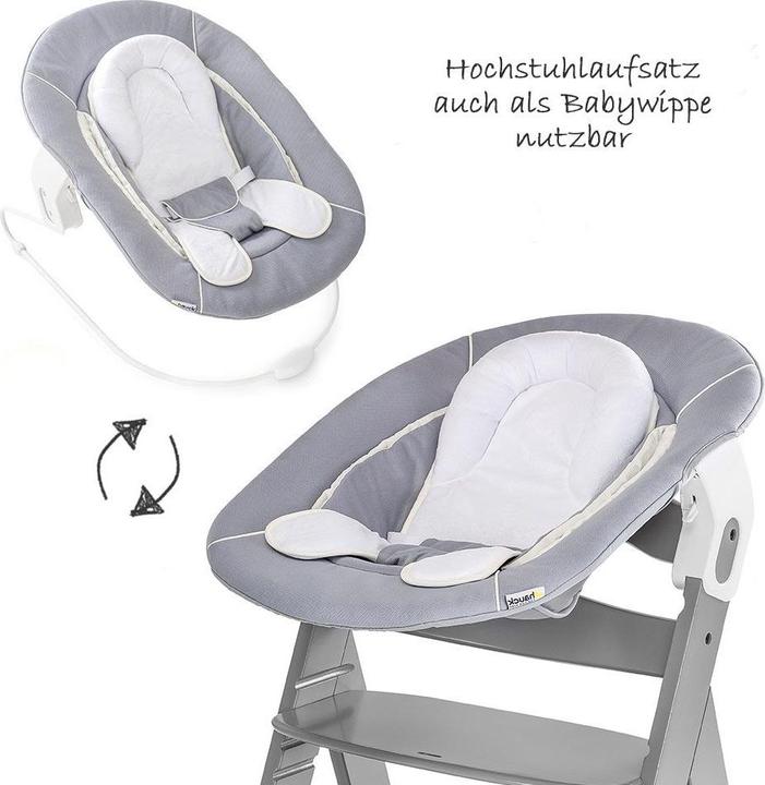 Actual product image Hauck Highchairs Alpha Plus Grey Newborn Set - 4-piece highchair + (Highchair)
