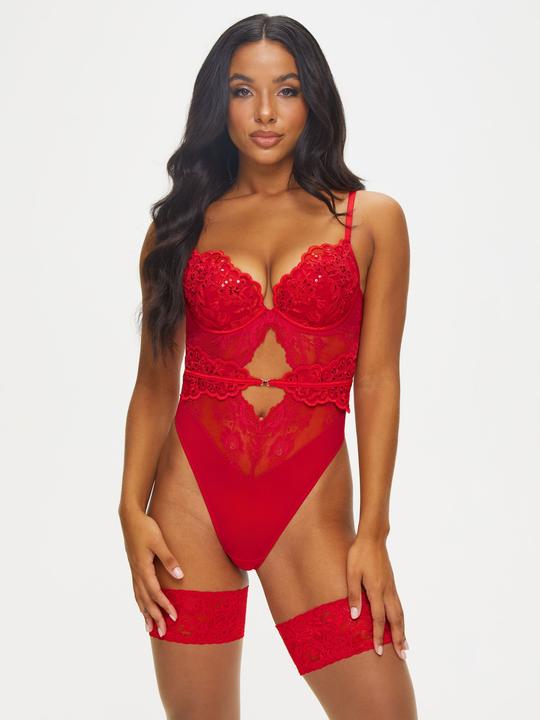 Productafbeelding Ann Summers Icon Gevoerde Kanten Body - Rood (S)