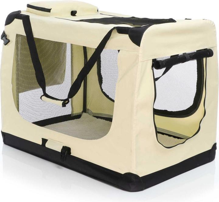 Actual product image Wiltec Fudajo Transport Box XXXL Foldable Beige 100x69x69cm Dog Box Travel Box Cat Box (Dog, Foldable)