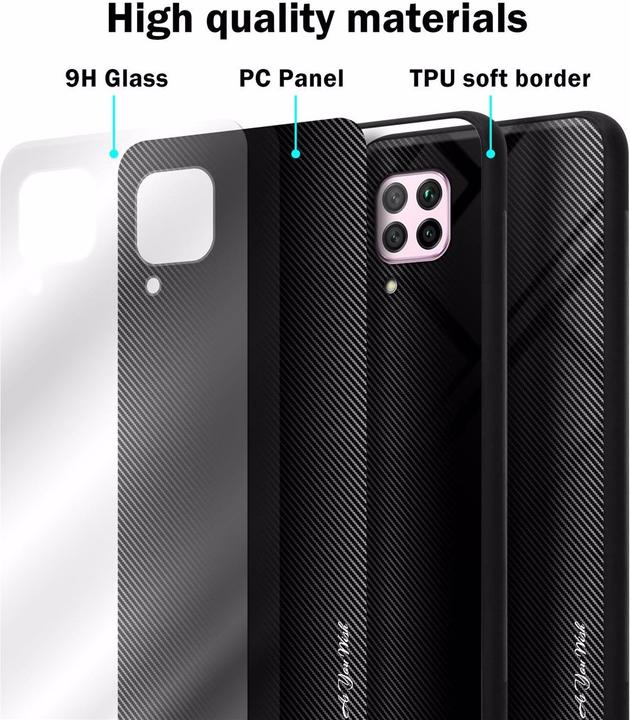 Productafbeelding Cadorabo TPU gestreepte glasplaat (Huawei Nova 7i, Huawei P40 Lite)