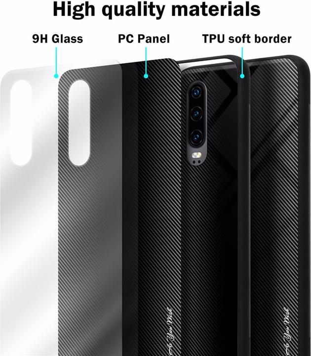 Image du produit Cadorabo TPU Couverture en verre rayé (Huawei P30)