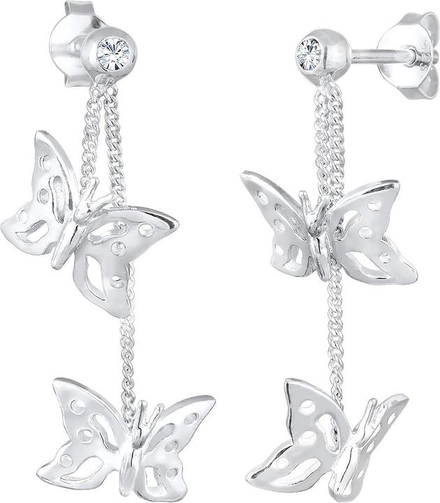 Elli Ohrringe Schmetterling Natur Kristalle Silber (925er Sterling Silber, Glaskristall)