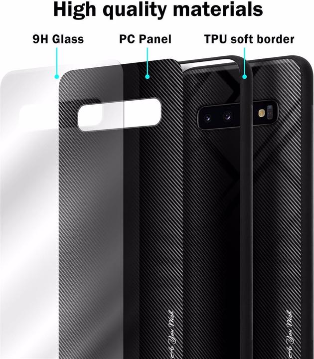 Produktbild Cadorabo TPU Gestreiftes Glas Cover (Samsung Galaxy S10+)