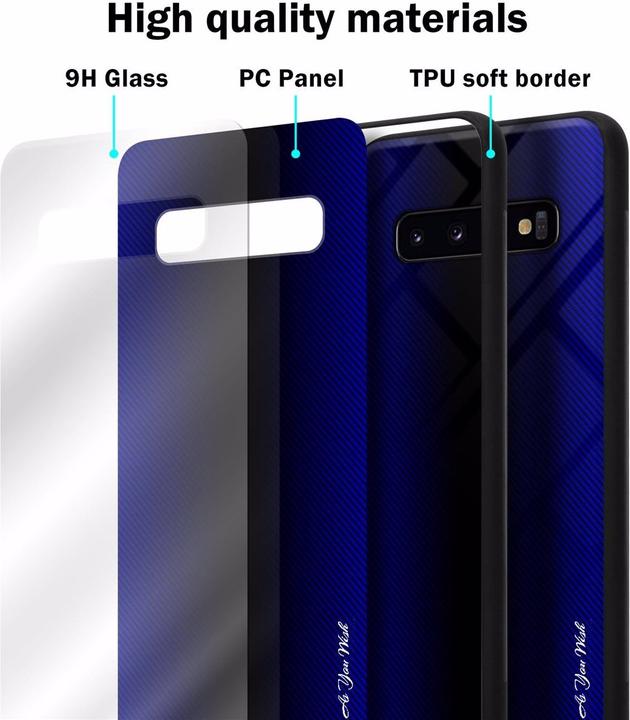 Productafbeelding Cadorabo TPU gestreepte glasplaat (Samsung Galaxy S10+)