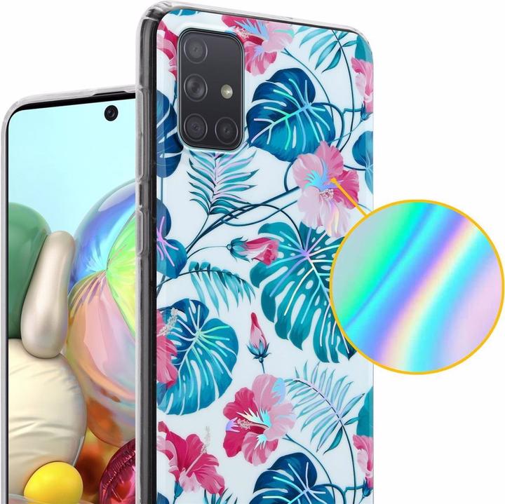 Actual product image Cadorabo IMD TPU Colorful Flowers & Leaves Cover (Samsung Galaxy A71)