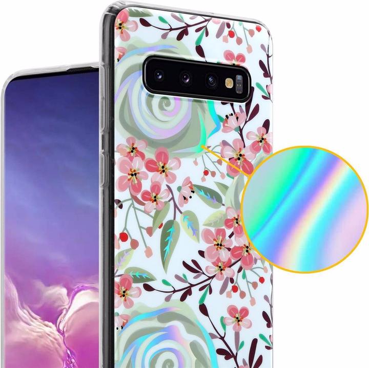 Produktbild Cadorabo IMD TPU Bunte Blumen & Blätter Cover (Samsung Galaxy S10)