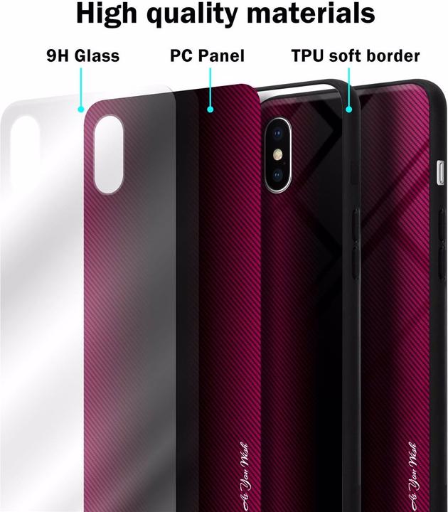 Produktbild Cadorabo TPU Gestreiftes Glas Cover (Apple iPhone X)