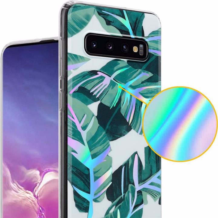 Produktbild Cadorabo IMD TPU Bunte Blumen & Blätter Cover (Samsung Galaxy S10)
