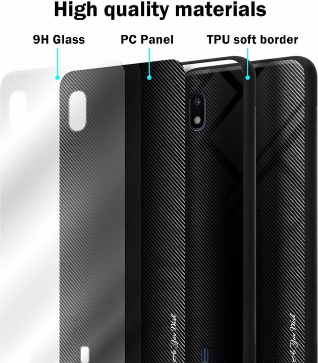 Produktbild Cadorabo TPU Gestreiftes Glas Cover (Samsung Galaxy A10, HTC One M10)