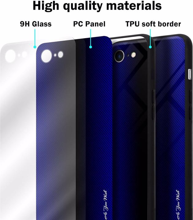 Productafbeelding Cadorabo TPU gestreepte glasplaat (Apple iPhone 7, Apple iPhone SE (2e generatie))