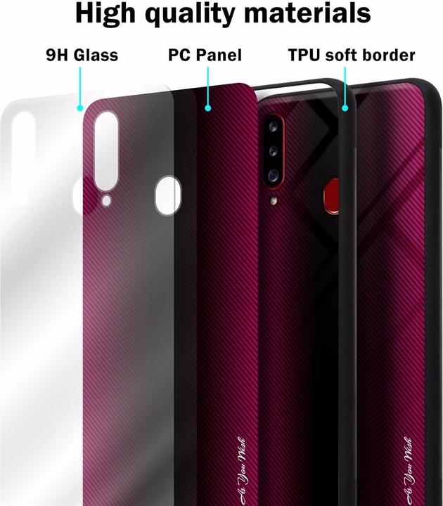 Produktbild Cadorabo TPU Gestreiftes Glas Cover (Samsung Galaxy A20s)