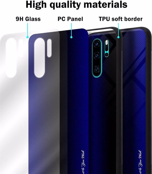 Produktbild Cadorabo TPU Gestreiftes Glas Cover (Huawei P30 Pro)