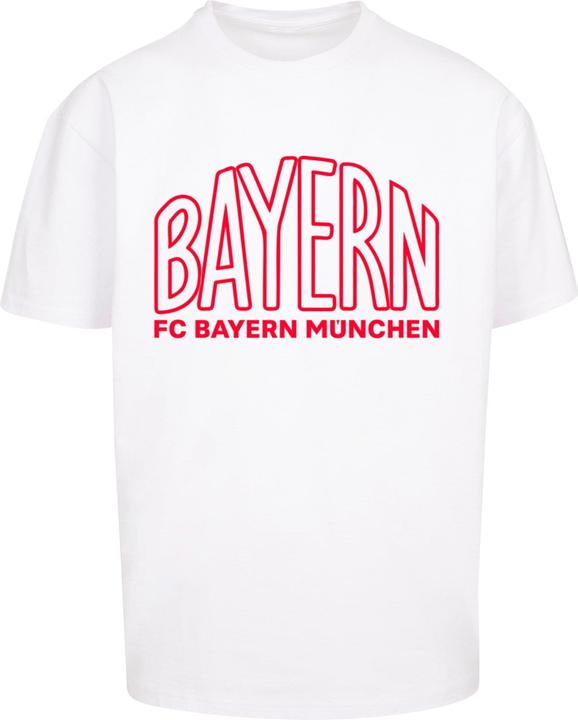 Actual product image FC Bayern München Logo Outlines Red Heavy Oversized Tee - 115215 (XL)