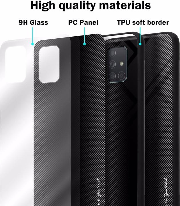 Produktbild Cadorabo TPU Gestreiftes Glas Cover (Samsung Galaxy A71)