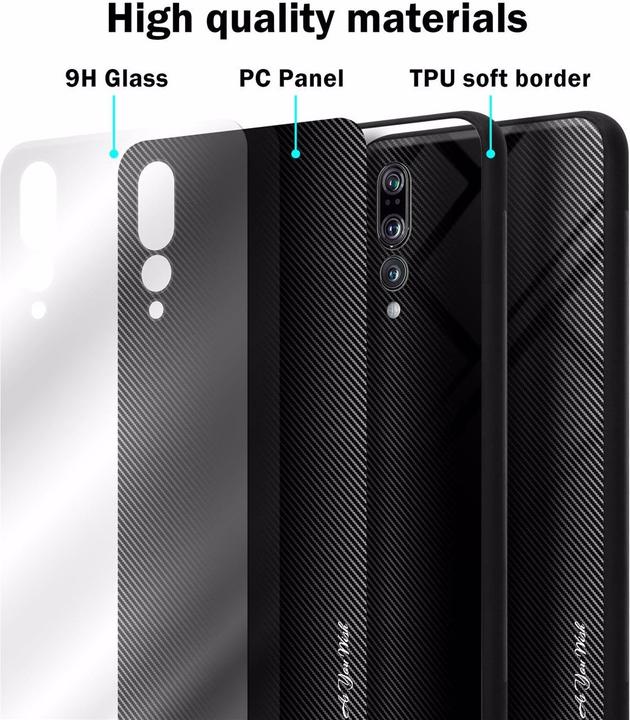 Actual product image Cadorabo TPU Striped Glass Cover (Huawei P20 Pro, Huawei P20 Plus)