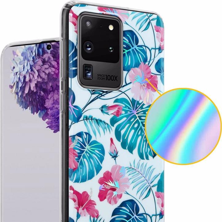 Produktbild Cadorabo IMD TPU Bunte Blumen & Blätter Cover (Samsung Galaxy S20 Ultra)