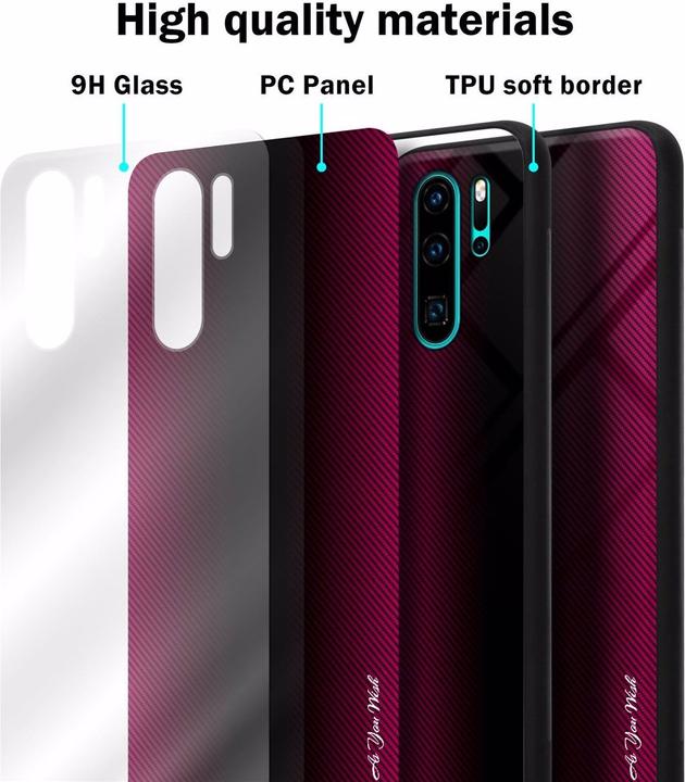 Productafbeelding Cadorabo TPU gestreepte glasplaat (Huawei P30 Pro)