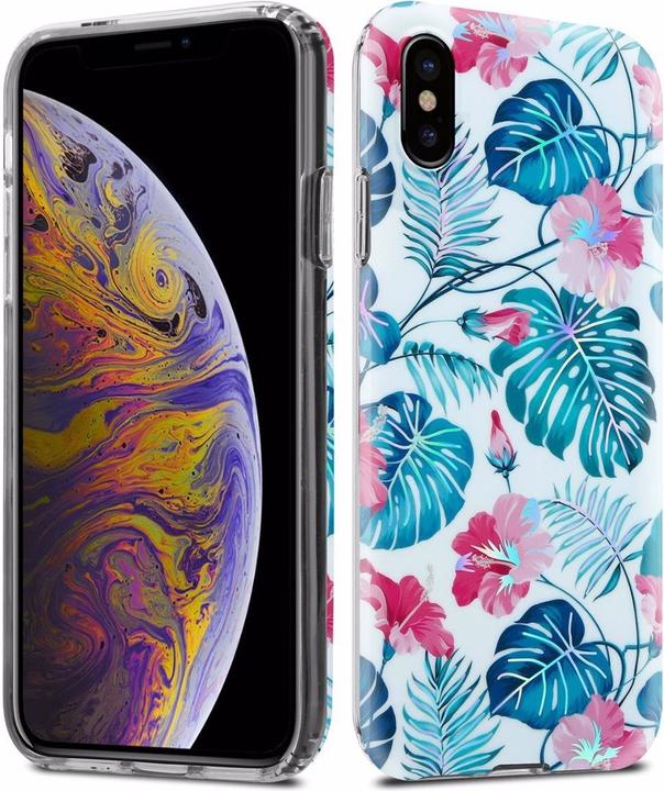 Actual product image Cadorabo IMD TPU Colorful Flowers & Leaves Cover (Apple iPhone XS Max)